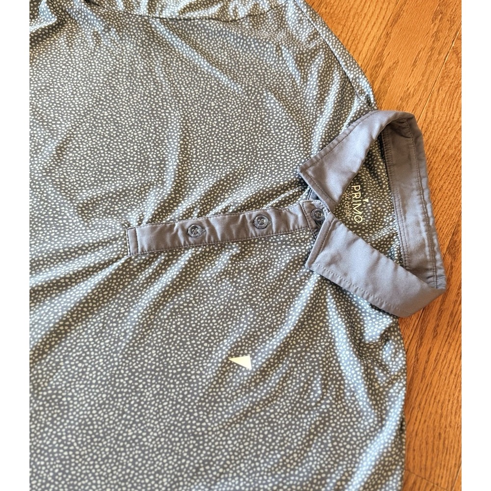 Primo Golf Polo Shirt Mens 2XL Navy Blue Geometric AOP Short Sleeve Active
